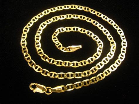 Vtg 14 Kt Gold 585 Marked Mariner Link Or Gucci Link Chain Necklace