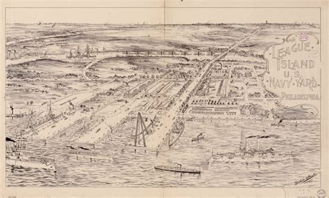 Historic Map Map 1897 League Island U S Navy Yard Philadelphia