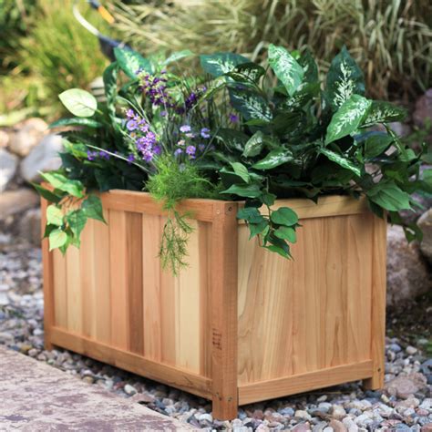 Large Rectangle Cedar Wood Knoxville Planter Planters At Hayneedle