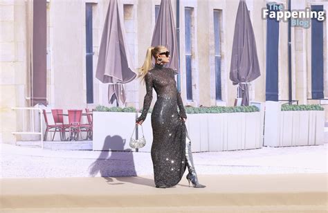 Paris Hilton Goes Braless Departing Balenciga Fashion Show In Paris
