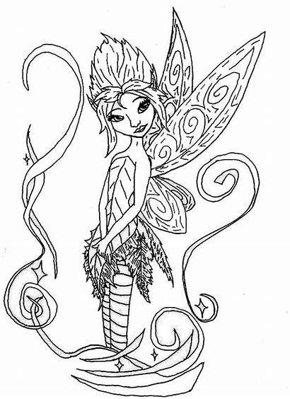 Coloring Fairies Pages Pixie Hollow Fairy Adult