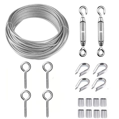 Buy Tootaci Garden Wire2mm Stainless Steel Wire Rope Kit15m2mm Wire