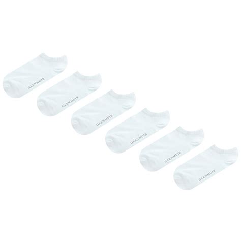 Glenmuir Womens 2 X 3 Pack Bamboo Cushioned Trainer Socks In White