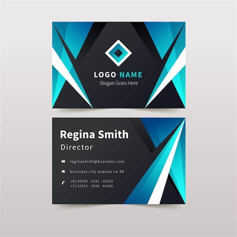 Abstract Business Card With Shapes And Logo Template Free Vector
