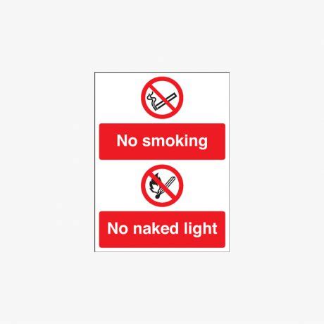 X Mm No Smoking No Naked Light Plastic Signs Safety Sign UK