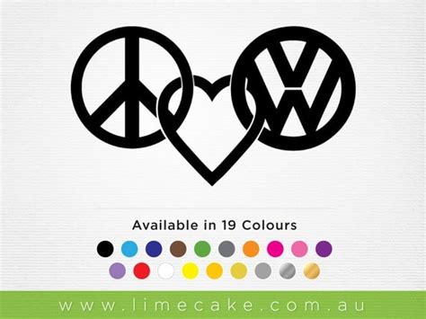 Peace Love Vw Logo Volkswagen Hippy Decal Sticker