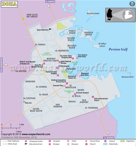 Doha Map City Map Of Doha Qatar