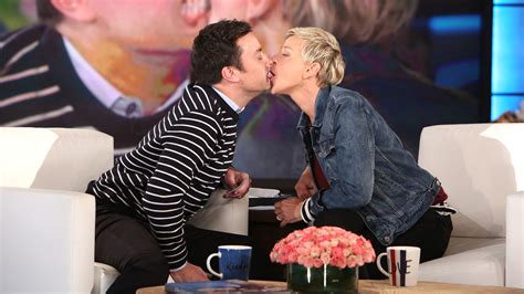 Jimmy Fallon And Ellen Degeneres Share Hilarious Kiss While Playing