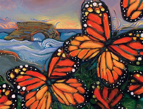 Monarch Butterflies At Natural Bridges Painting By Jen Norton Pixels