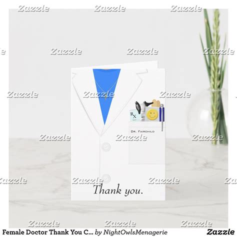 Female Doctor Thank You Card Zazzle Female Doctor Thank You Cards