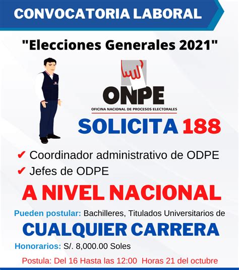 Cuando realicemos la convocatoria para el concurso de nombramiento 2021, se habilitará el aplicativo para la 5. ATENCIÓN! Convocatoria ONPE: 188... - Trabajos/Empleos ...