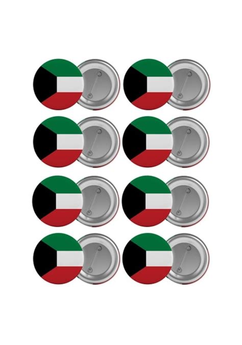 Kuveyt Bayrağı Çanta Rozeti Seti 8 Adet En Büyük Boy 5 8Cm Iğneli
