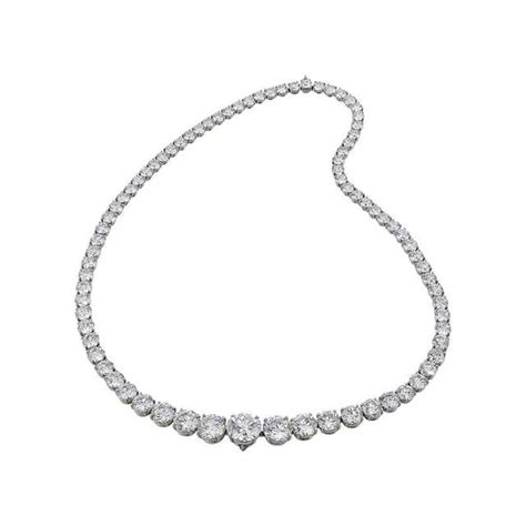 903 Carat Total Diamond Riviera Necklace In 18 Karat White Gold At 1stdibs