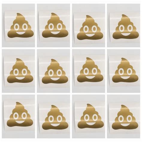 Set Poop Emoji Decal Stickers Poop Stickers Poop Decals Poop Emoji