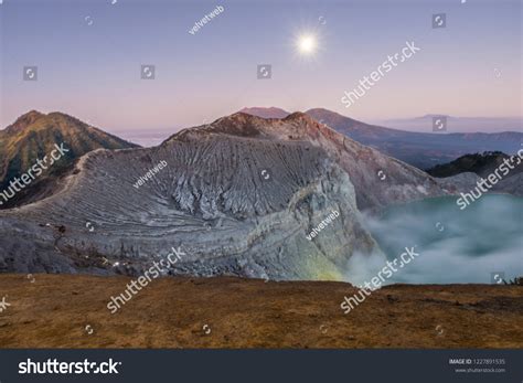 Panoramic View Kawah Ijen Volcano Sunrise Stock Photo 1227891535