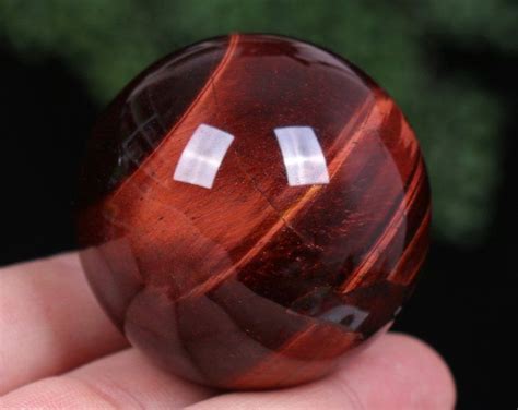 Natural Red Tiger S Eye Quartz Crystal Sphere Etsy Crystal