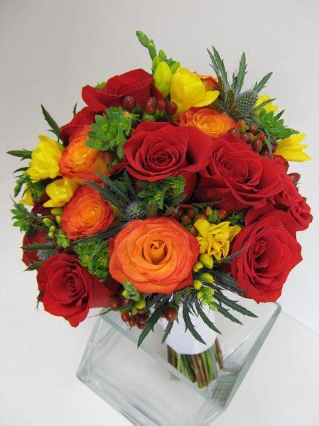 Red and brown fall wedding bouquets. maroon and yellow wedding | Fall Brown Burgundy Orange Red ...