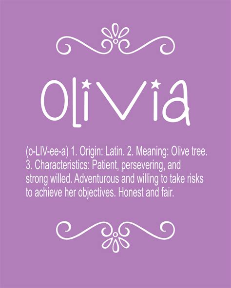 Name Meaning Olivia Digital File Personalized Baby T Etsy Uk