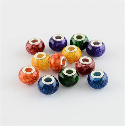 Spray Painted Glass European Beads