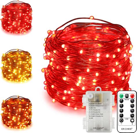 Erchen Dual Color Battery Operated Led String Lights 66