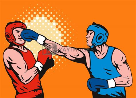 Boxer Connecting Knockout Punch By Patrimonio Vectors And Illustrations
