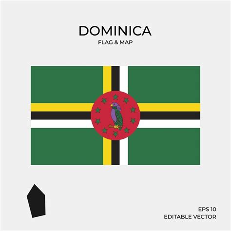 Dominica Flag And Map 2045924 Vector Art At Vecteezy