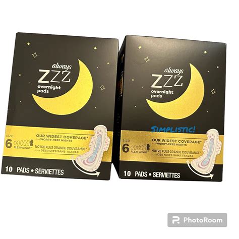 Always Zzz Overnight Pads ~ Size 6 ~ 2 X 10 Pack 20 Total Sealed 37000818229 Ebay