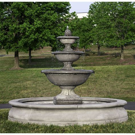 Large Fonthill Grand Estate Water Fountain Cast Stone Kinsey Garden