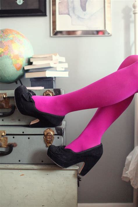 Hot Pink Tights Black Heels Holiday Outfit Ideas Pink Tights Keiko Lynn Colored Tights Outfit