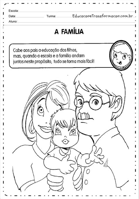 Atividades Sobre Família Para Imprimir Educação Infantil