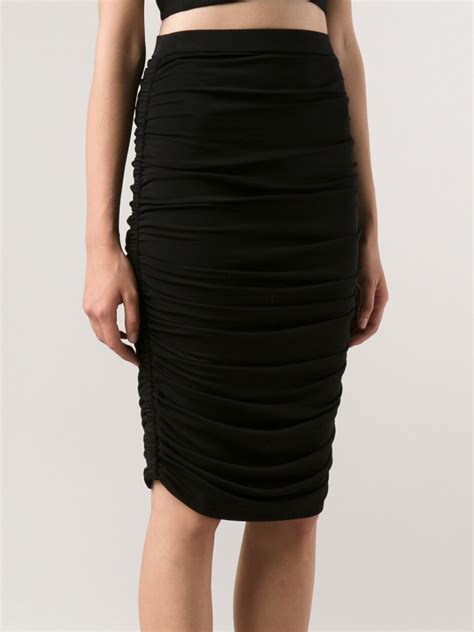 Lyst Lanvin Ruched Skirt In Black