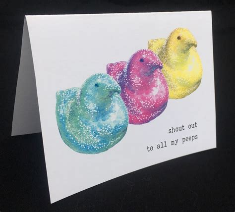 Shout Out To All My Peeps Card Habdmade Funny Easter Card Etsy