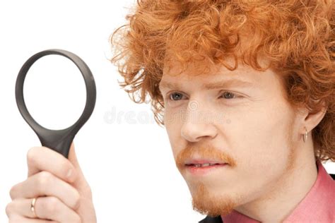 Man With Magnifying Glass Stock Photo Image Of Bright 39970446
