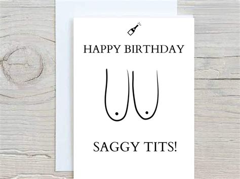 Funny Personalised Card Happy Birthday Saggy Tits Etsy