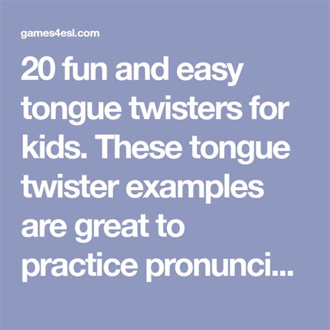 20 Fun And Easy Tongue Twisters For Kids These Tongue Twister Examples