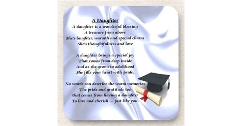 Graduation Daughter Poem Coaster Zazzle