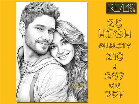 25 Cute Couple Coloring Pages Printable Pdf Book Adults Kids Instant