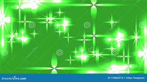 Vector Light Green Shining Background With Light Stars Stock Vector