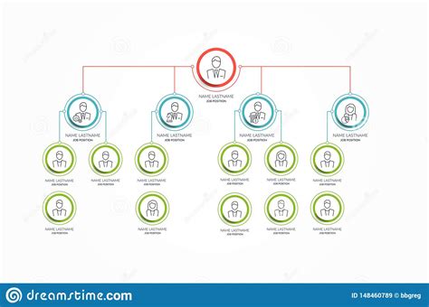 Circle Organization Chart Infographics Line People Icon Business