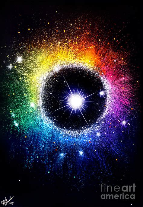 Rainbow Circle Galaxy Beautiful Universe Painting By