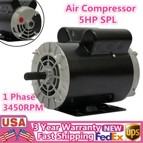 5 Hp Spl Air Compressor Electric Motor Base Mounted 56frame 3450rpm