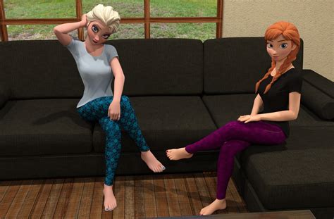 Artstation Elsa And Anna Relaxing In The Livingroom