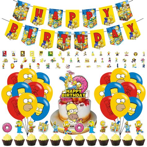 Buy 85 Pcs Simpsons Party Suppliesbirthday Party Set Includes Happy