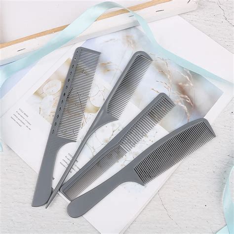 4 Styles Black Pc Hair Cutting Barbering Comb Hairdressing Anti Static