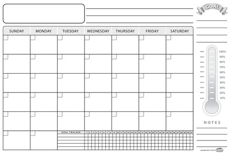 Large Dry Erase Wall Calendar Monthly Planner 24 X 36 Inch With Goal
