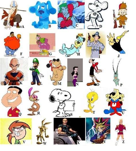 Cartoon Characters Pictures With Names