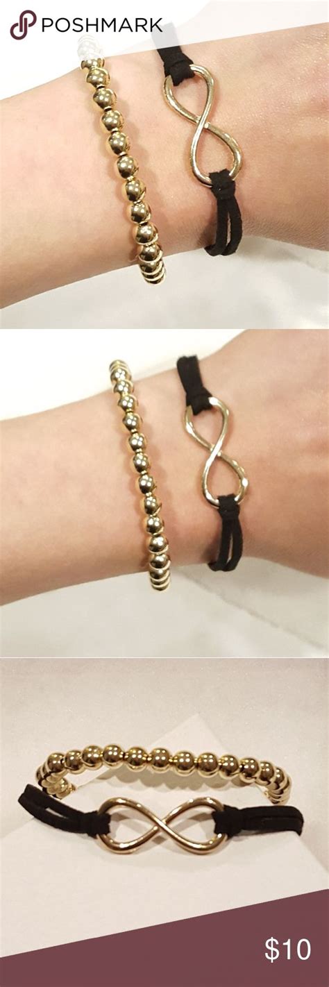 Black & Gold Bracelet Set NWT | Gold bracelet set, Gold bracelet