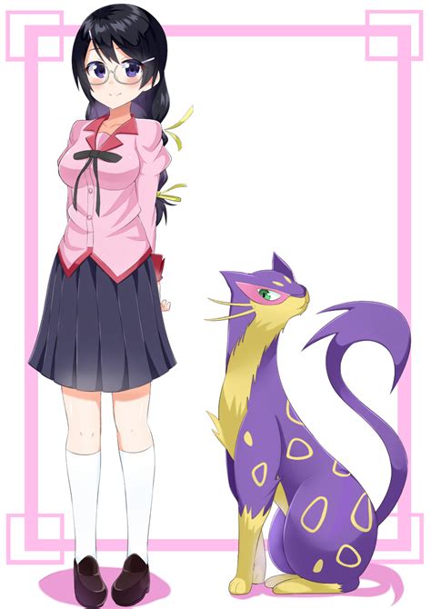 Safebooru 1girl Bakemonogatari Black Hair Braid Cat