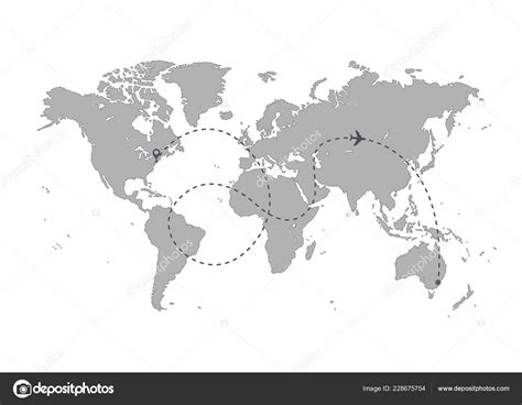 Mapa Mundo Com Caotic Airplane Route Viagens Turismo Conceito Rota