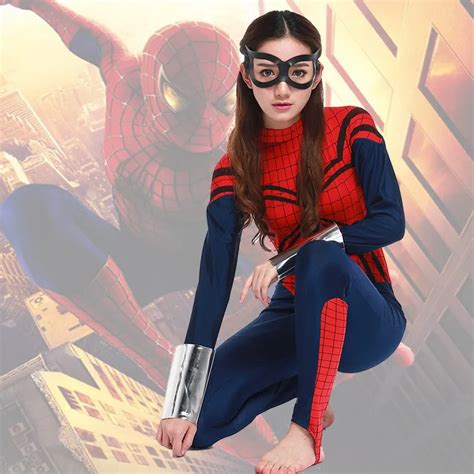Vocole Halloween Women Sexy Spiderman Spider Girl Costumes Jumpsuit
